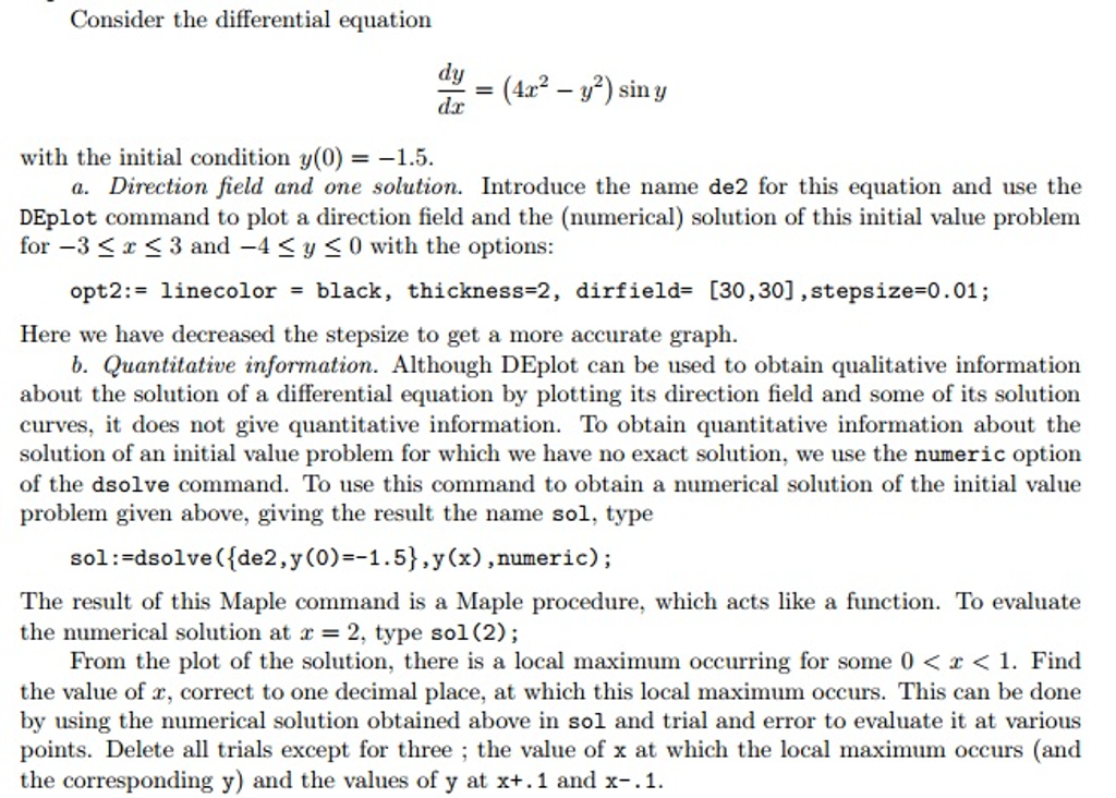 Consider the differential equation dy/dx = (4x^2 - | Chegg.com