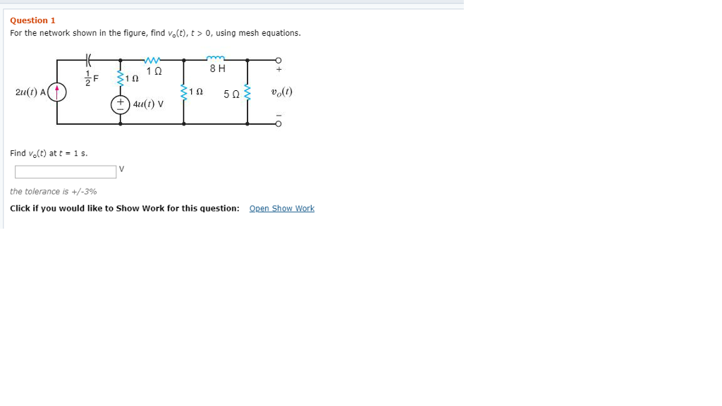 Solved Question 1 For The Network Shown In The Figure, Find | Chegg.com