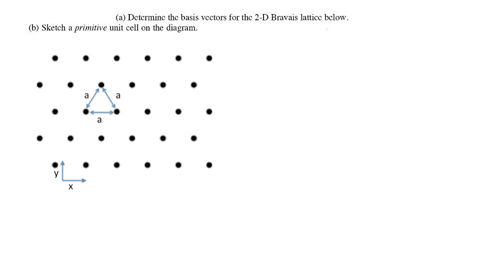 Solved (a) Dctcrminc the basis vectors for the 2-D Bravais | Chegg.com