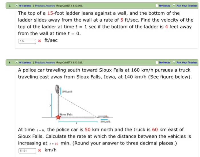 Solved The top of a 15 - foot ladder leans against a wall, | Chegg.com