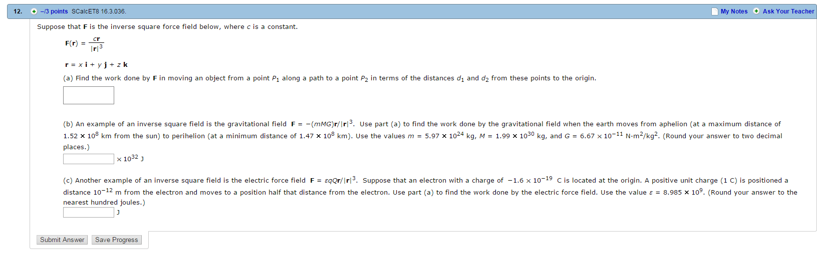 Solved Suppose that F is the inverse square force field | Chegg.com