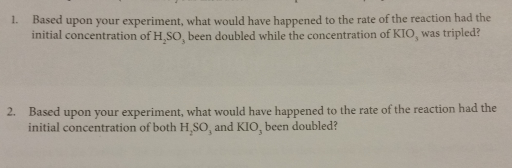 Solved We Performed Iodine Clock Reaction, Determination Of | Chegg.com