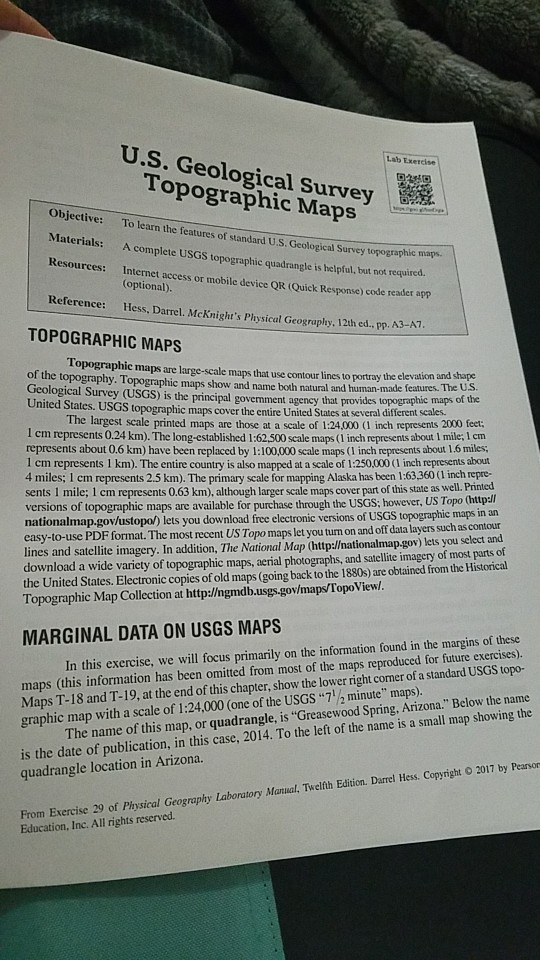 U.S. Geological Survey Lab Exercise Topographic Maps