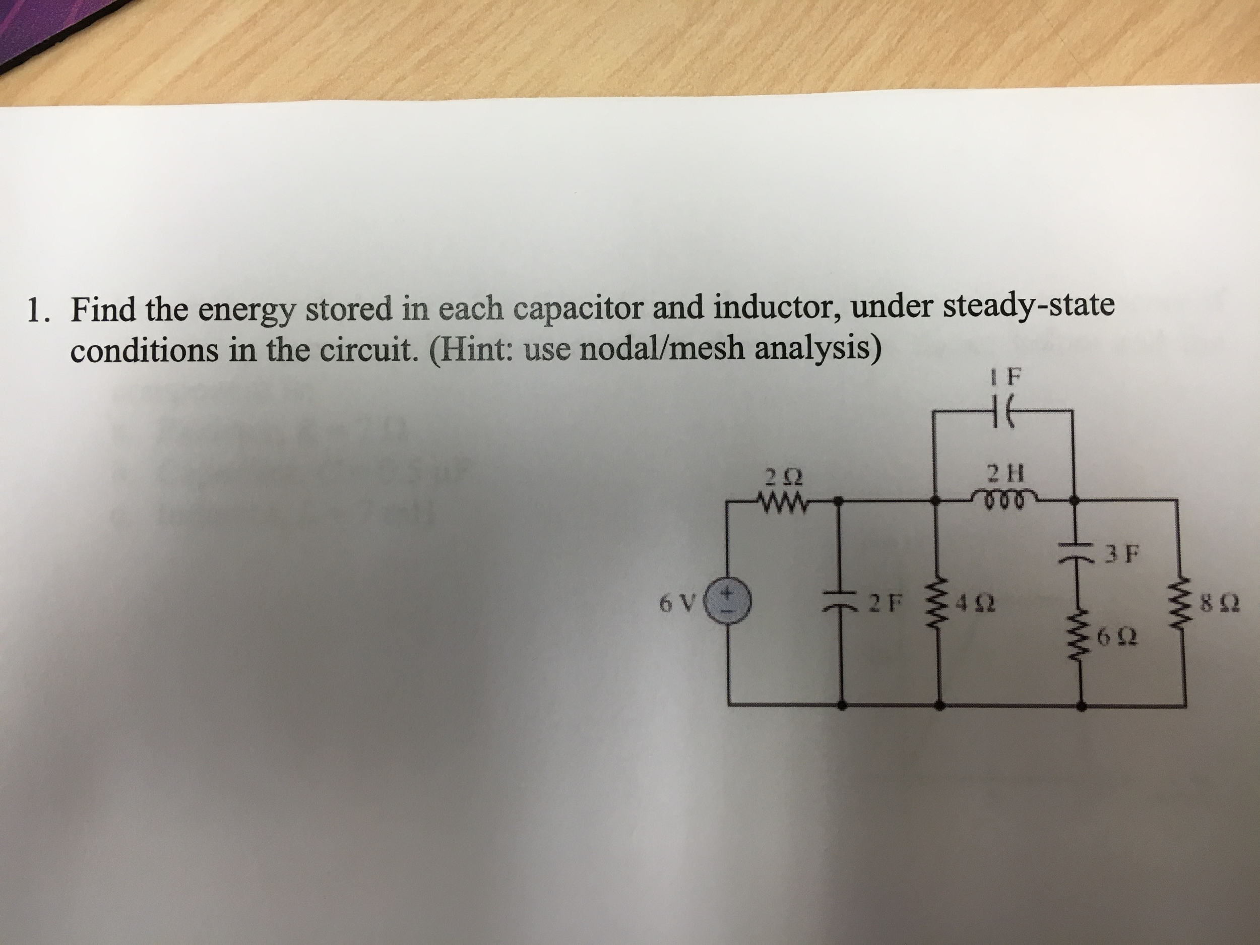 Solved Find the energy stored in each capacitor and