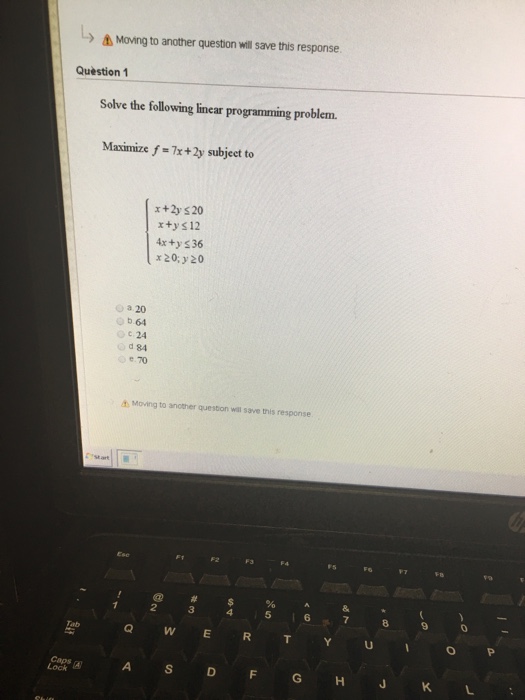 solve the following linear programming problem