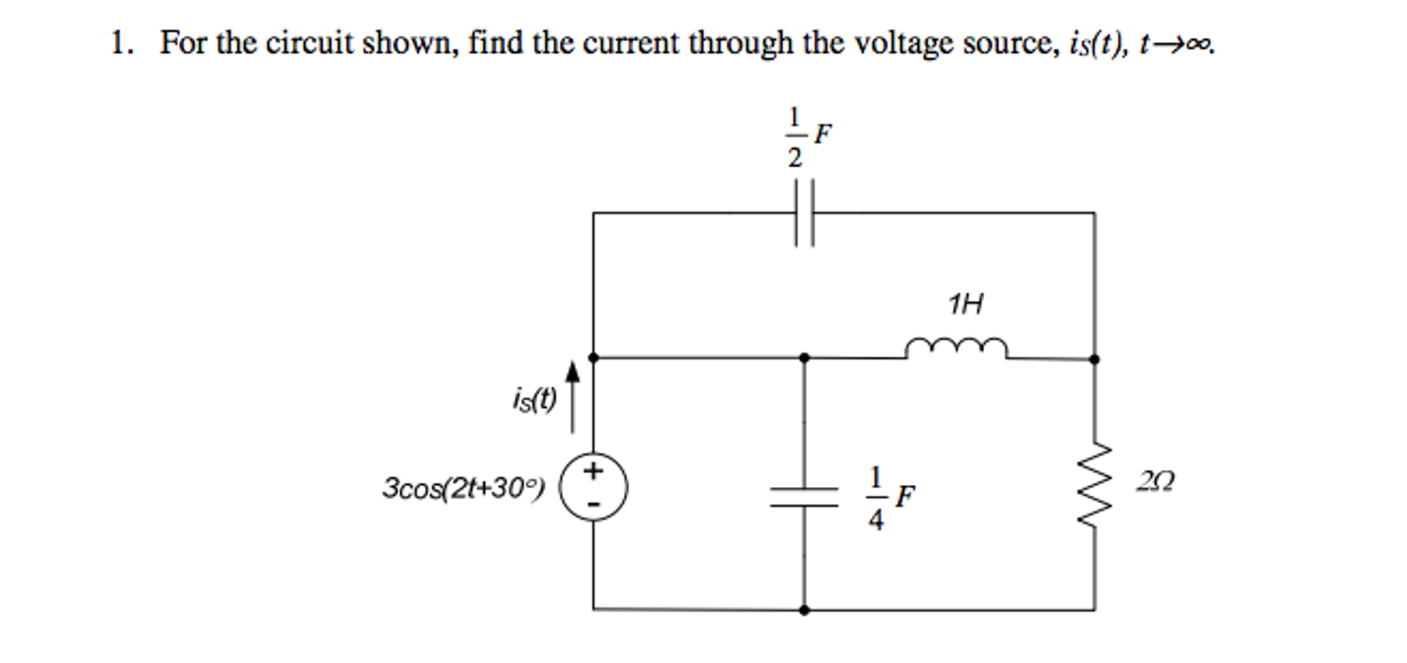 Solved For the circuit shown, find the current through the | Chegg.com