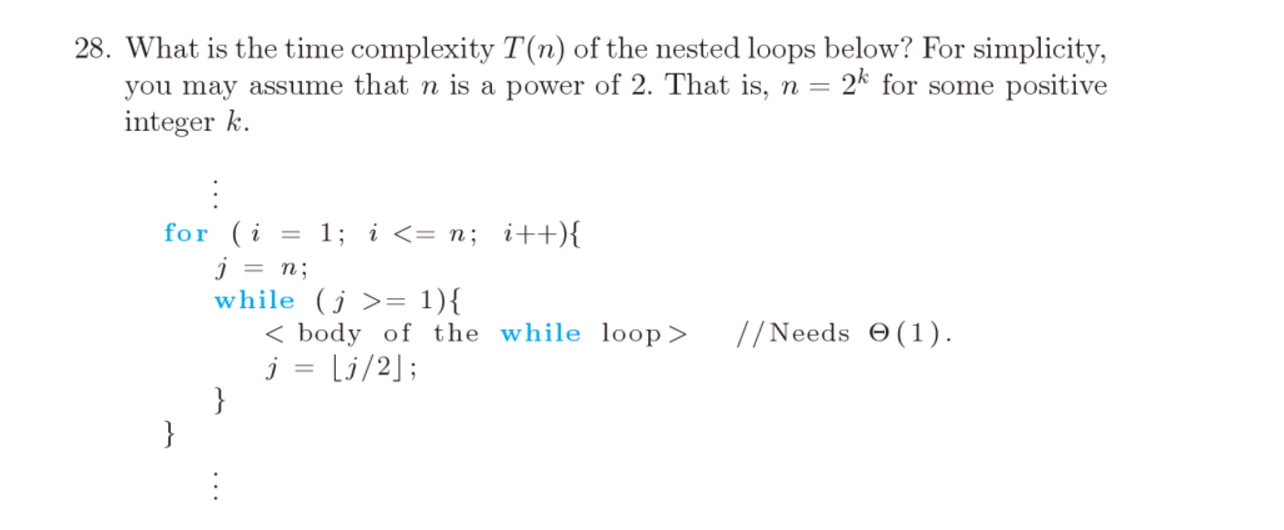 solved-what-is-the-time-complexity-t-n-of-the-nested-loops-chegg