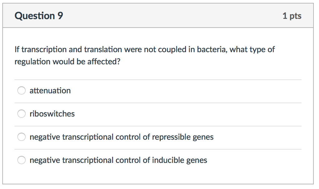 Solved Question 9 1 pts If transcription and translation | Chegg.com