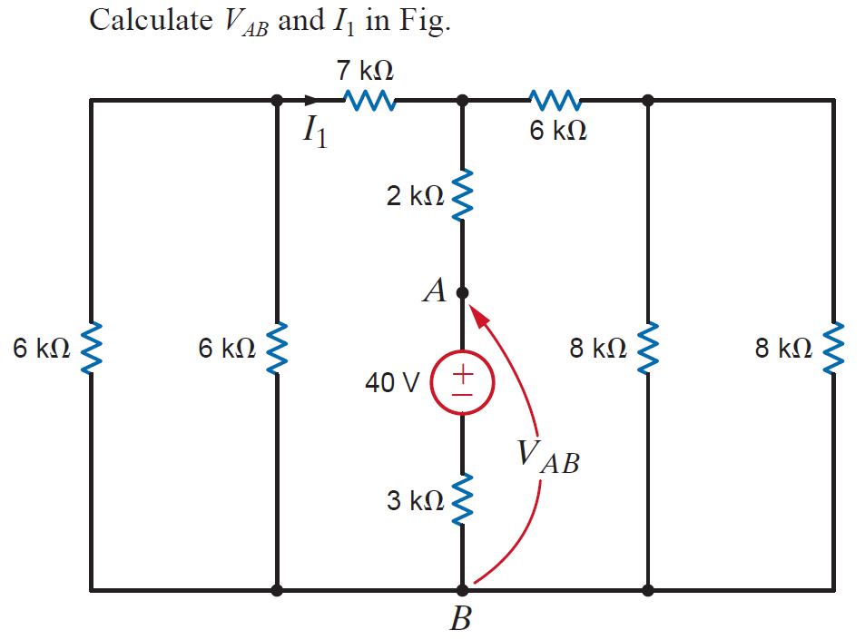 Solved Calculate V_AB and I_1 in Fig | Chegg.com