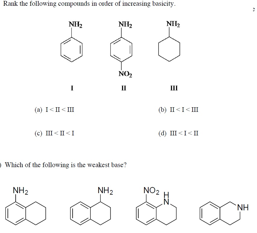 Solved Rank the following compounds in order of increasing | Chegg.com