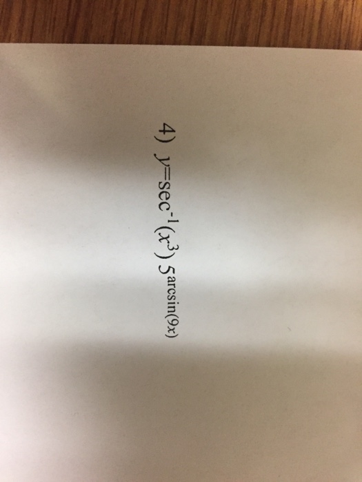 Solved Y Sec 1 x 3 5 arcsin 9x Chegg