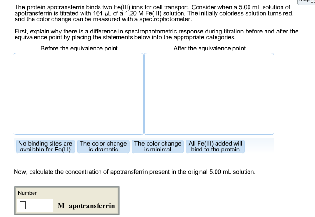 Solved The Protein Apotransferrin Binds Two Fe(iil) Ions For 