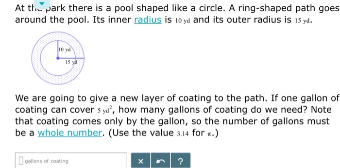 Solved At the park there is a pool shaped like a circle. A | Chegg.com