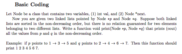 Solved Basic Coding Let Node be a class that contains two | Chegg.com