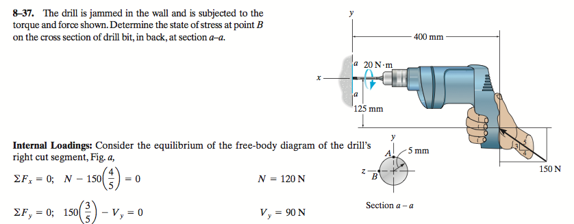 solved-the-drill-is-jammed-in-the-wall-and-is-subjected-to-chegg