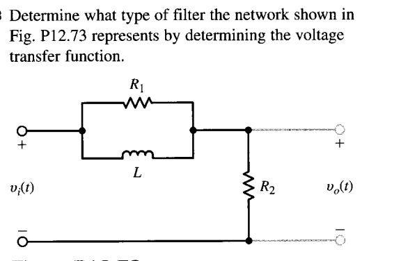 Solved Determine What Type Of Filter The Network Shown In | Chegg.com