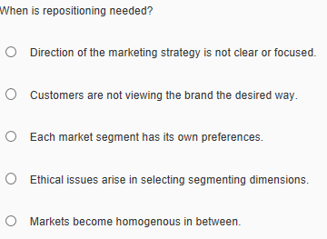Solved When is repositioning needed? Direction of the | Chegg.com