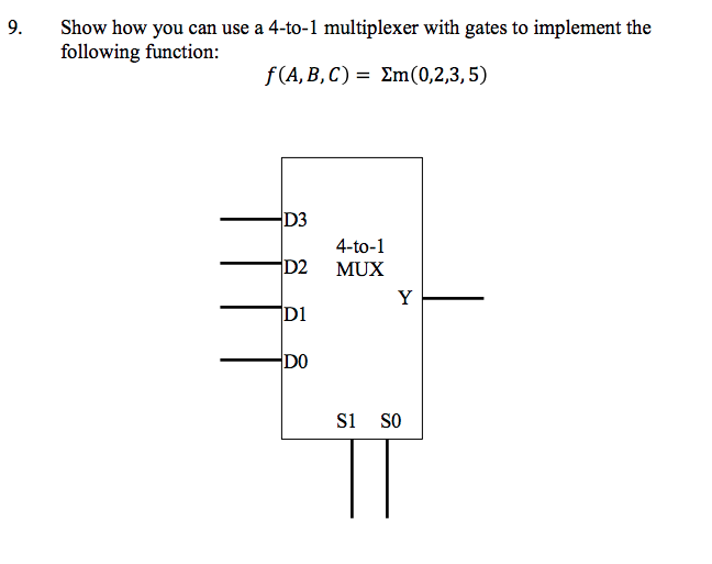 Solved Show how you can use a 4-to-1 multiplexer with gates | Chegg.com