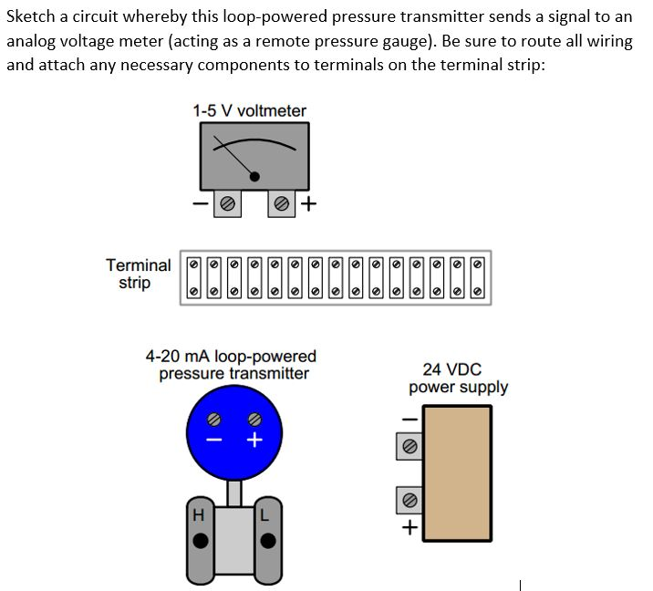 Solved Sketch a circuit whereby this loop-powered pressure | Chegg.com