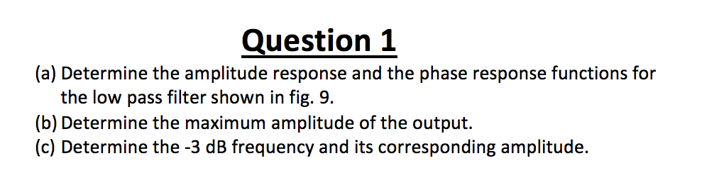 Solved Question 1 (a) Determine the amplitude response and | Chegg.com
