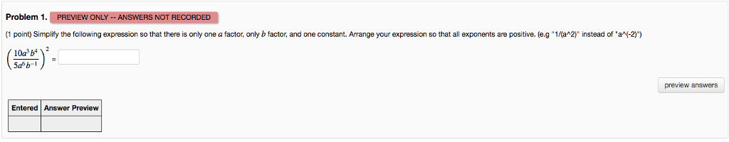 Solved Problem 1 Preview Only Answers Not Recorded Chegg Solved Problem 1 Preview Only Answers Not Recorded Chegg