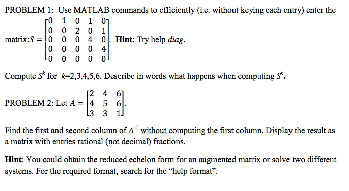 On problem2, compute the 1st and 2nd column of A | Chegg.com