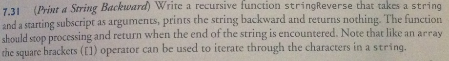Solved function stringReverse that takes a string 7.31 | Chegg.com