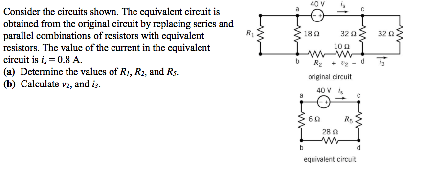 Solved Consider the circuits shown. The equivalent circuit | Chegg.com