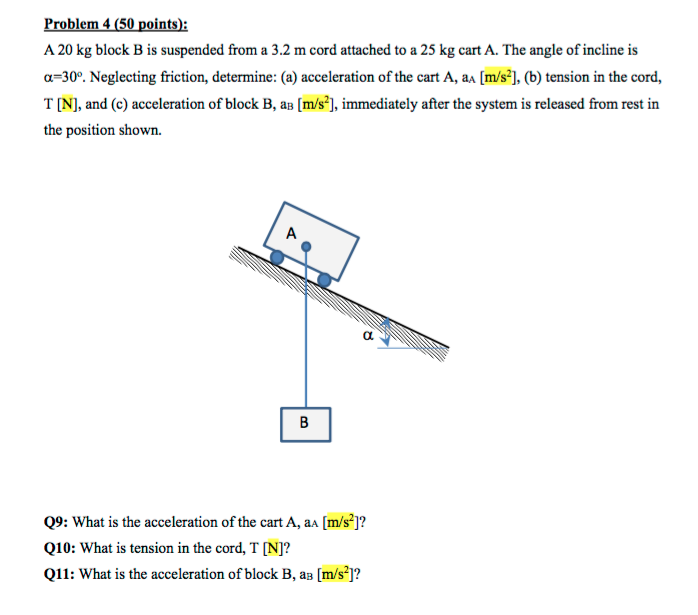 Solved Problem 4 (50 points A 20 kg block B is suspended | Chegg.com