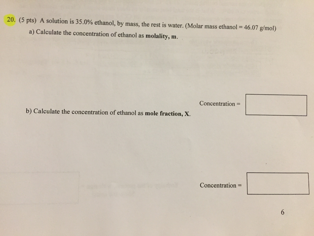 experiment 1 calculating the molar mass of ethanol