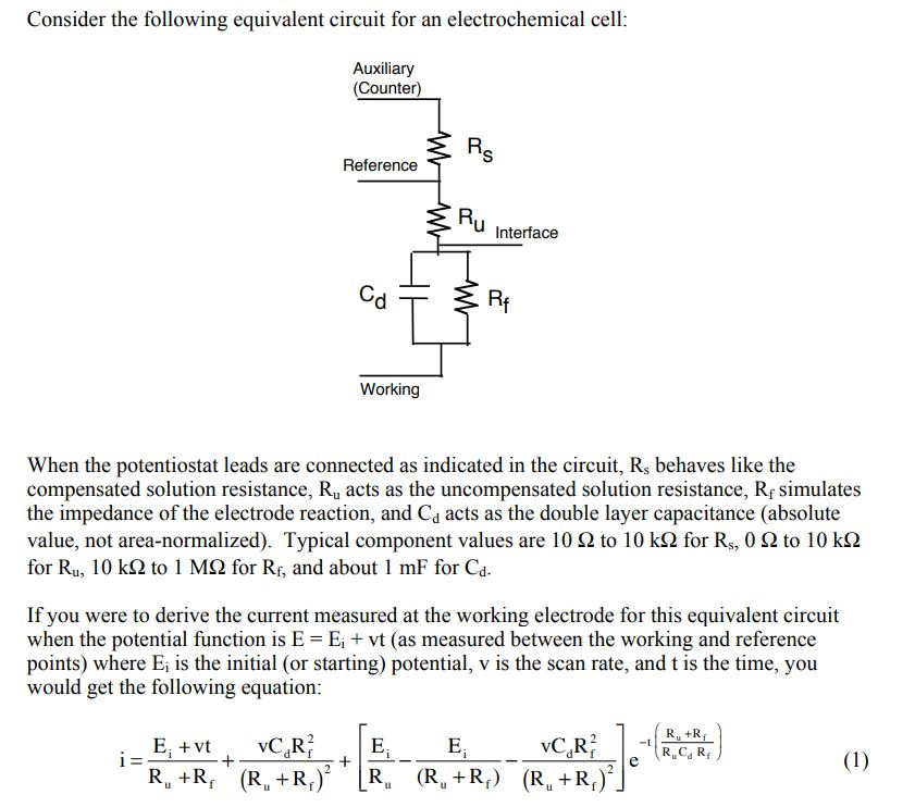 Consider the following equivalent circuit for an | Chegg.com