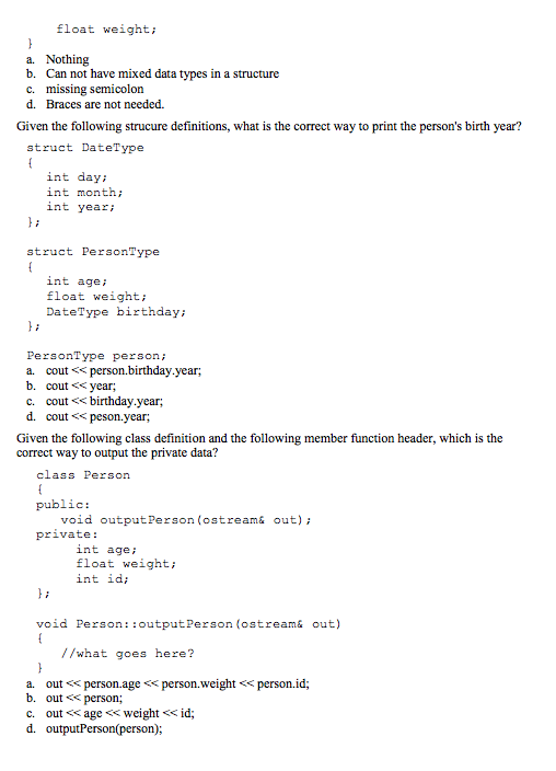 Solved What is wrong with the following structure | Chegg.com