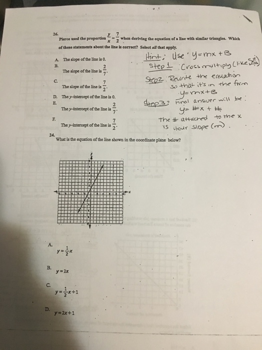 Solved Pierce used the proportion y/x = 7/2 when deriving | Chegg.com