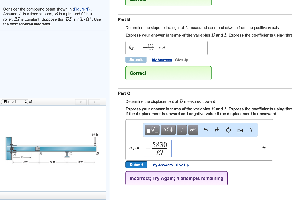 Solved Consider the compoun Assume A is a fixed support, B | Chegg.com