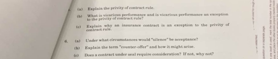 explain privity of contract and its exceptions