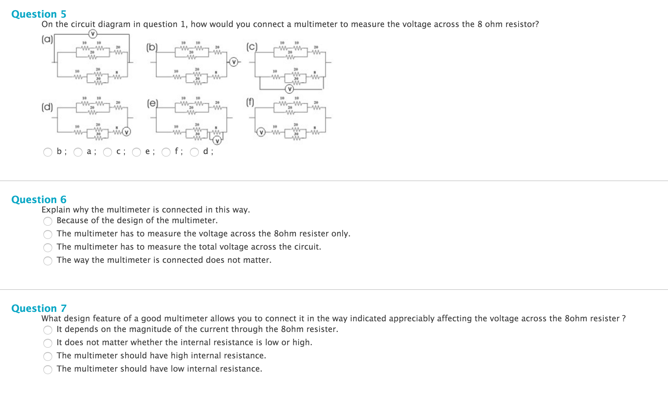 Solved What is the equivalent resistance of the following | Chegg.com