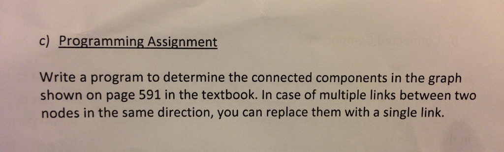 c) Programming Assignment Write a program to | Chegg.com