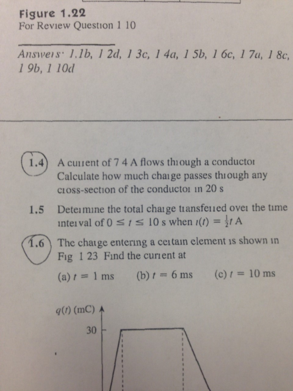 Solved A current of 7 4 A flows through a conductor | Chegg.com