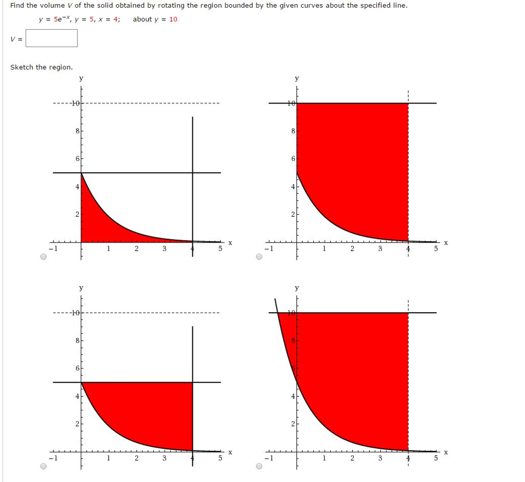 Solved Find The Volume V Of The Solid Obtained By Rotating | Chegg.com