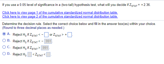 use a 0.05 level of significance hypothesis test