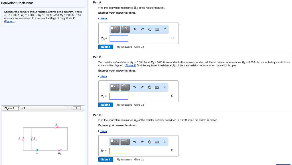 Solved Equivalent Resistance Part A Find the equivalent