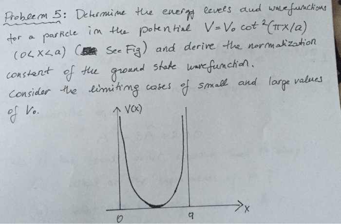 Solved Determine the energy levels and wave functions for a | Chegg.com