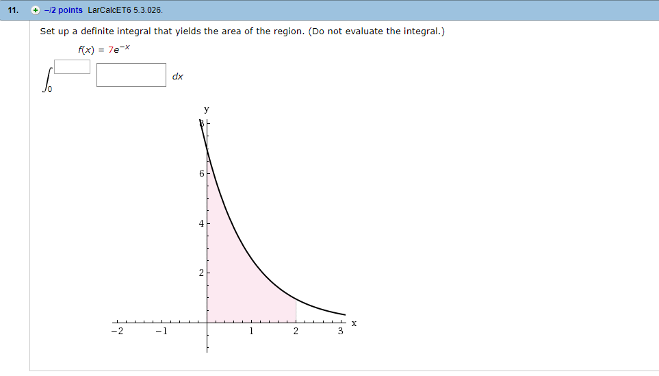 Solved 9. +-/2 points LarCalcET6 5.3.023 Set up a definite | Chegg.com