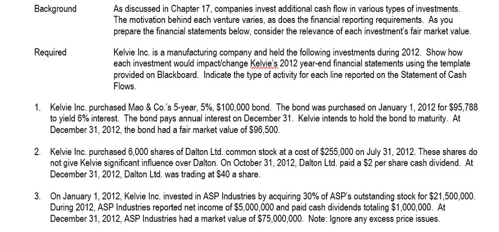 Solved As Discussed In Chapter 17, Companies Invest 