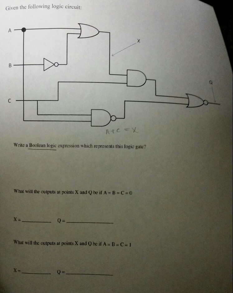 Solved Given the following logic circuit 0 Write a Boolean | Chegg.com