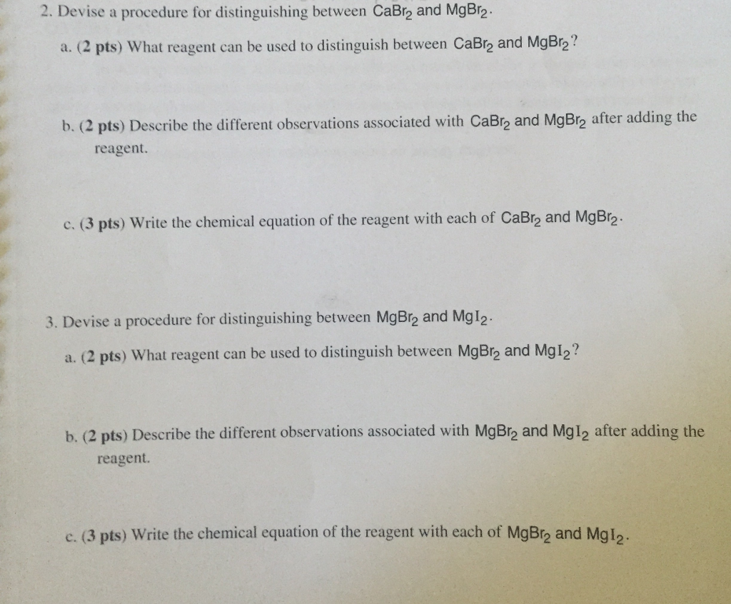 2. Devise a procedure for distinguishing between | Chegg.com