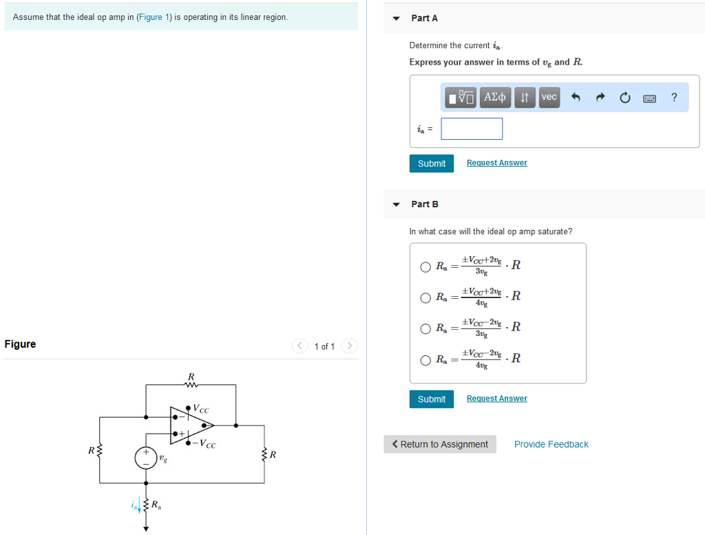 Solved Assume That The Ideal Op Amp In (Figure 1) Is | Chegg.com