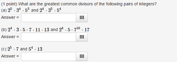 Solved What are the greatest common divisors of the | Chegg.com