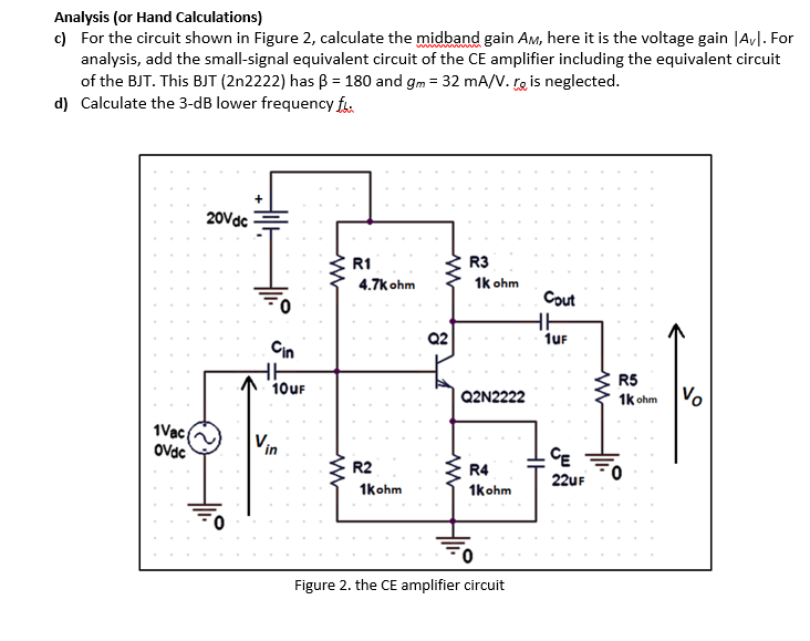 Solved Analysis (or Hand Calculations) c) For the circuit | Chegg.com