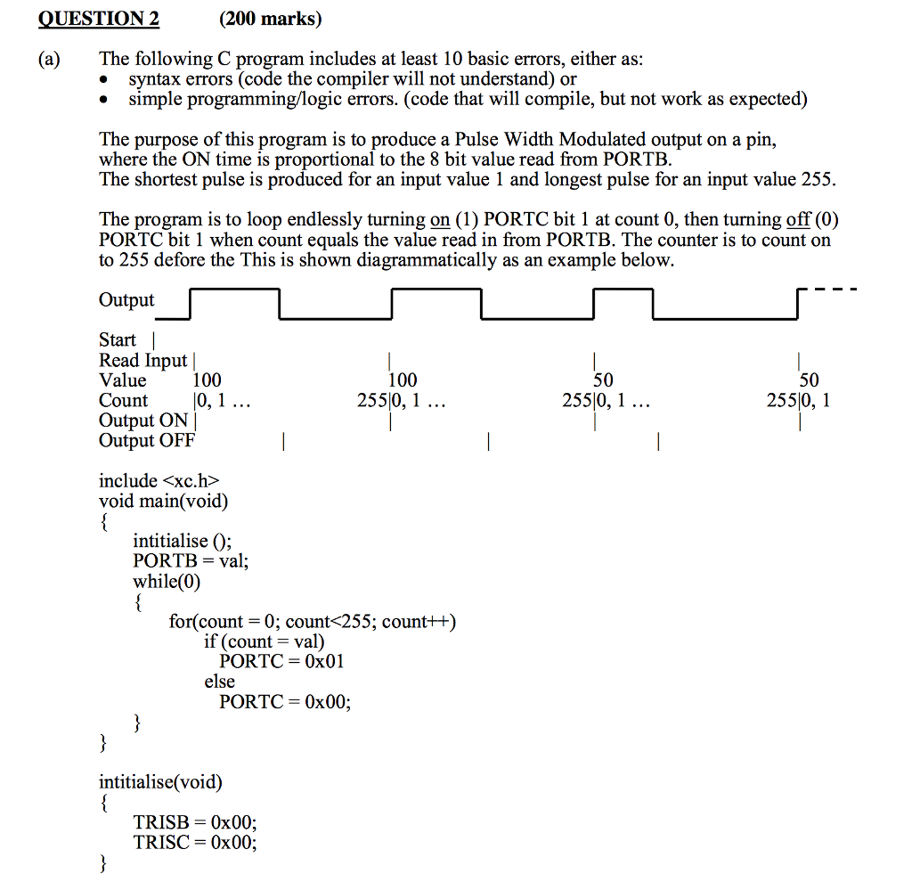 Solved C Language MPLABX. Find the 10 basic errors and write